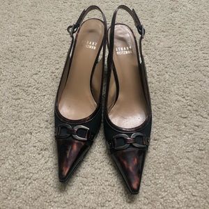 Stuart Weitzman Black Tortoise Slingbacks